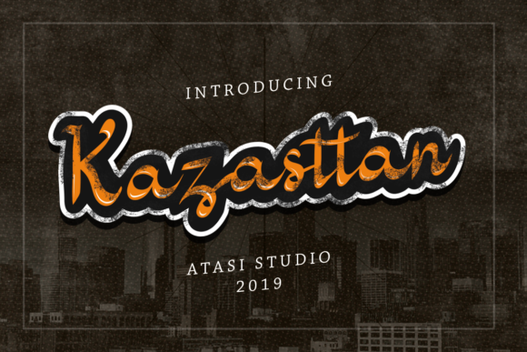Kazasttan Font: Vintage Script for Handmade Products
